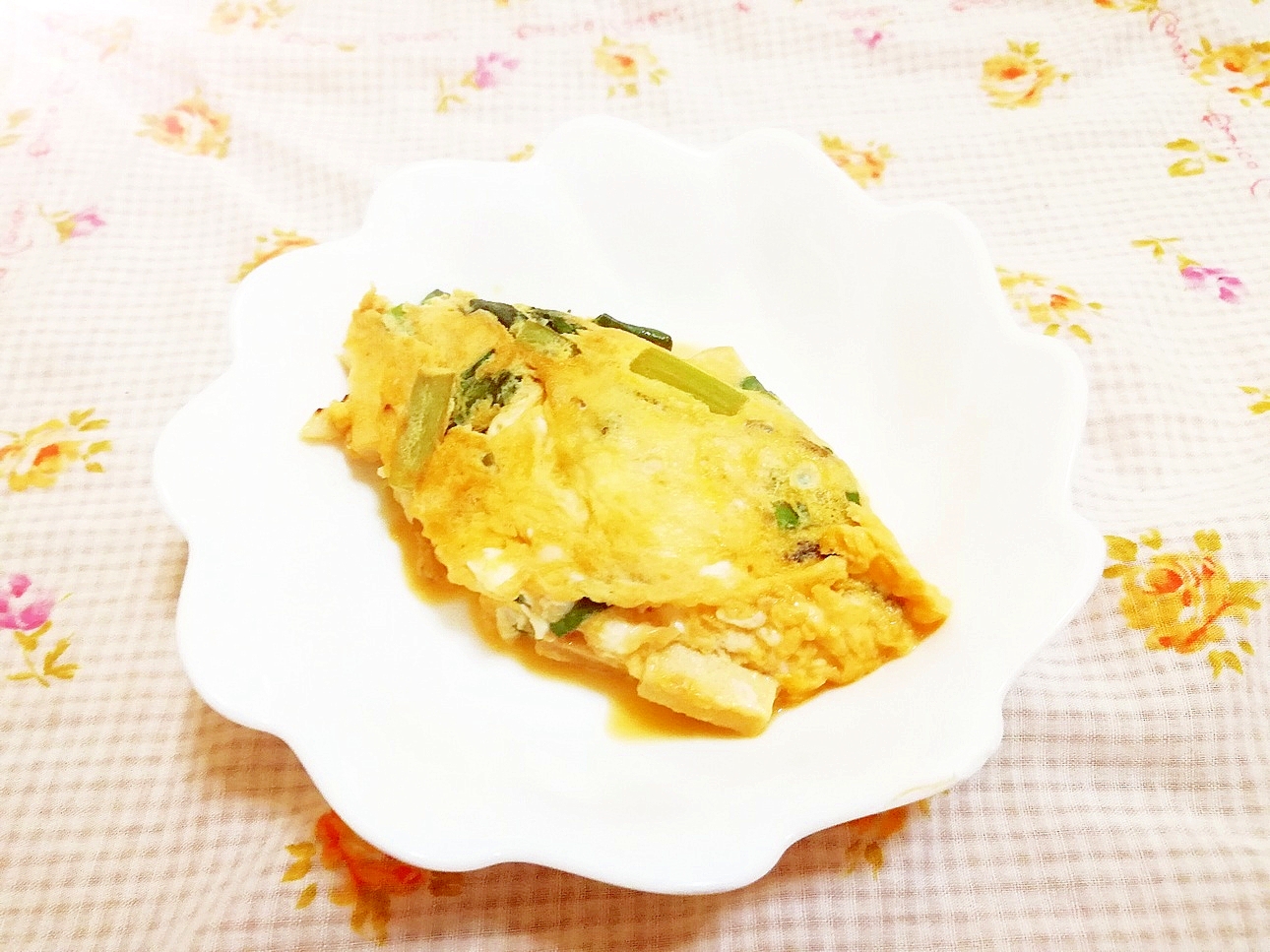 小松菜と高野豆腐のオムレツ