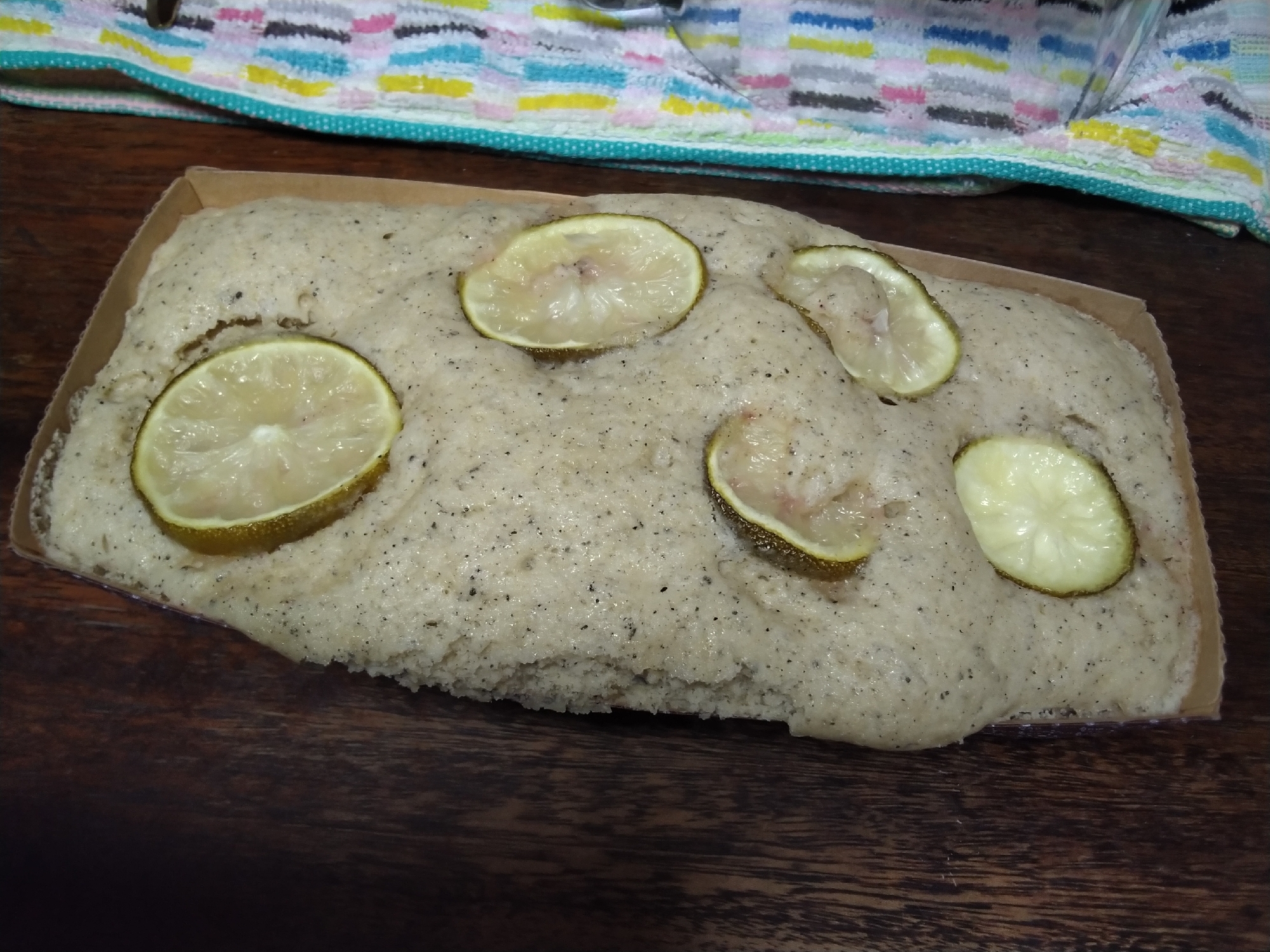 へべすの蕎麦焼酎(雲海)漬けのレンチンケーキ