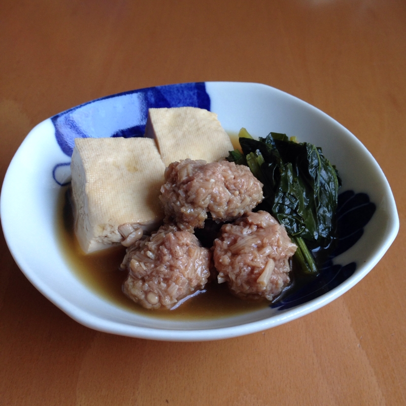 豚だんご豆腐小松菜の甘辛煮♪