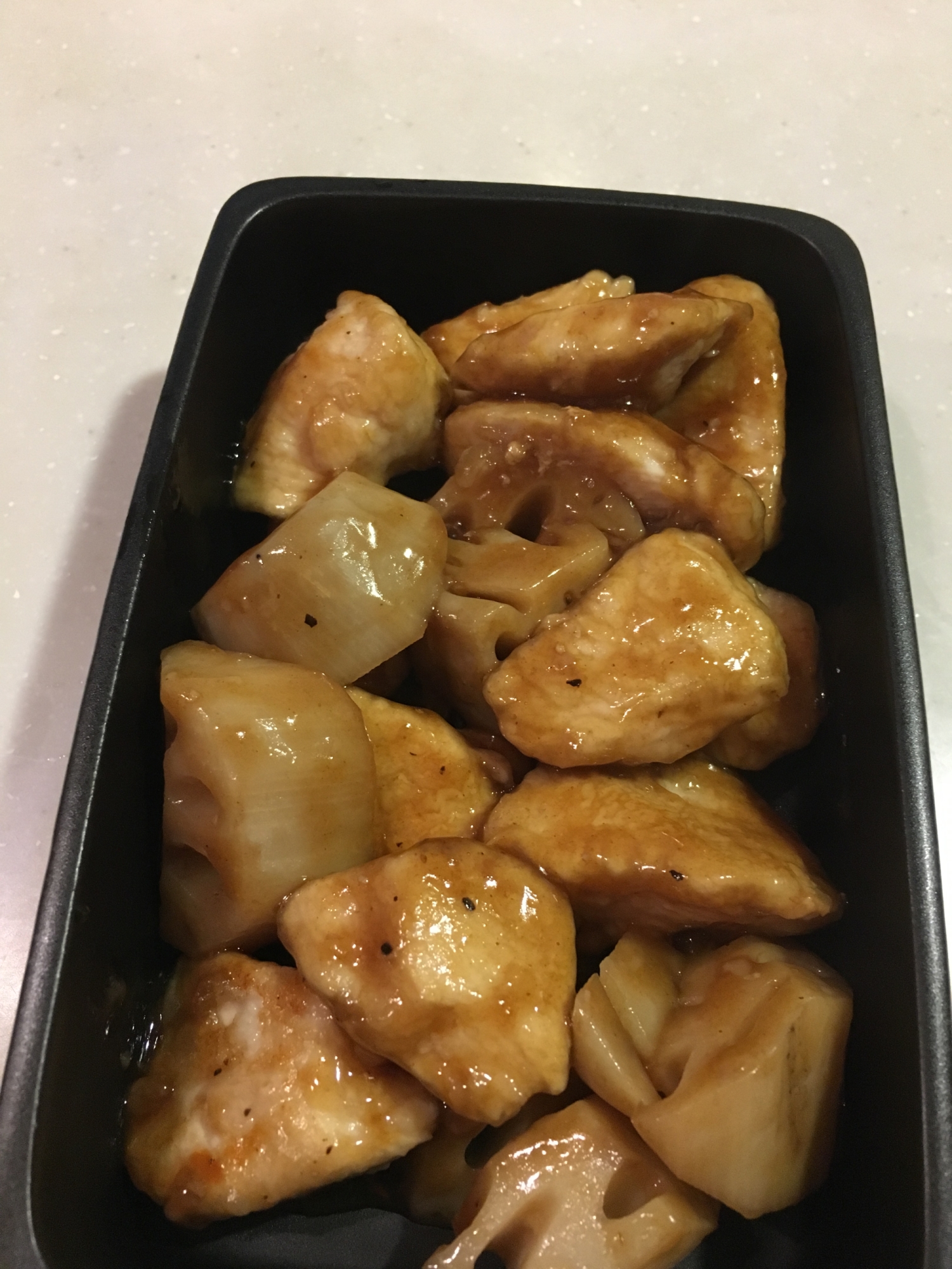鶏とレンコンのバルサミコ酢焼き