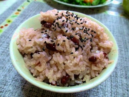 我が家は甘納豆入り♪お赤飯♪