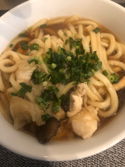 チクワち椎茸と天かすの煮込みうどん。