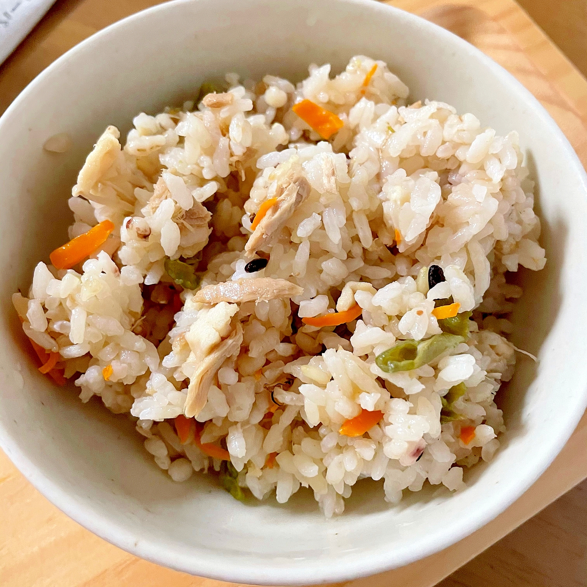 シーチキンの缶詰で 簡単炊き込みご飯 レシピ 作り方 By ちぼんぬ6665 楽天レシピ