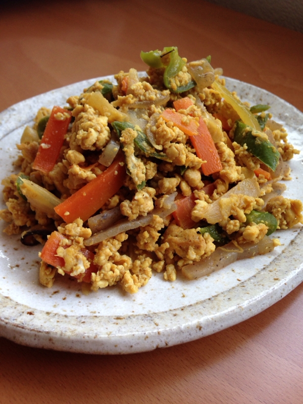 カレー風味♪ツナと野菜の炒り豆腐