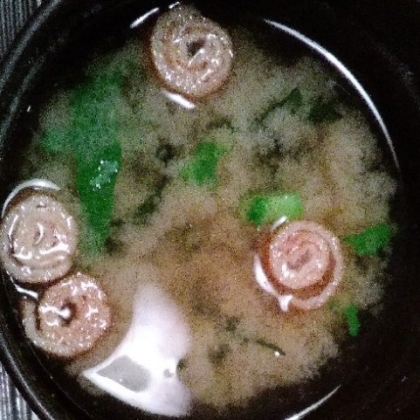 まな板なし！ダシ不要！味付めかぶ＆手毬麩で味噌汁♪