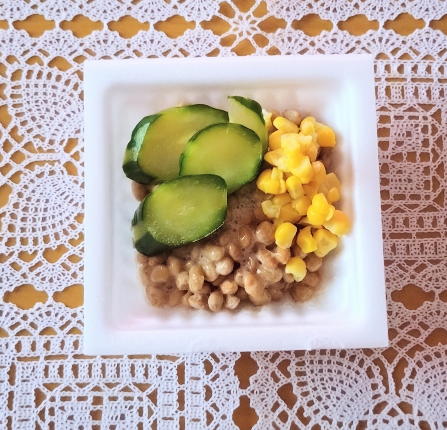 きゅうりとコーンの納豆☆