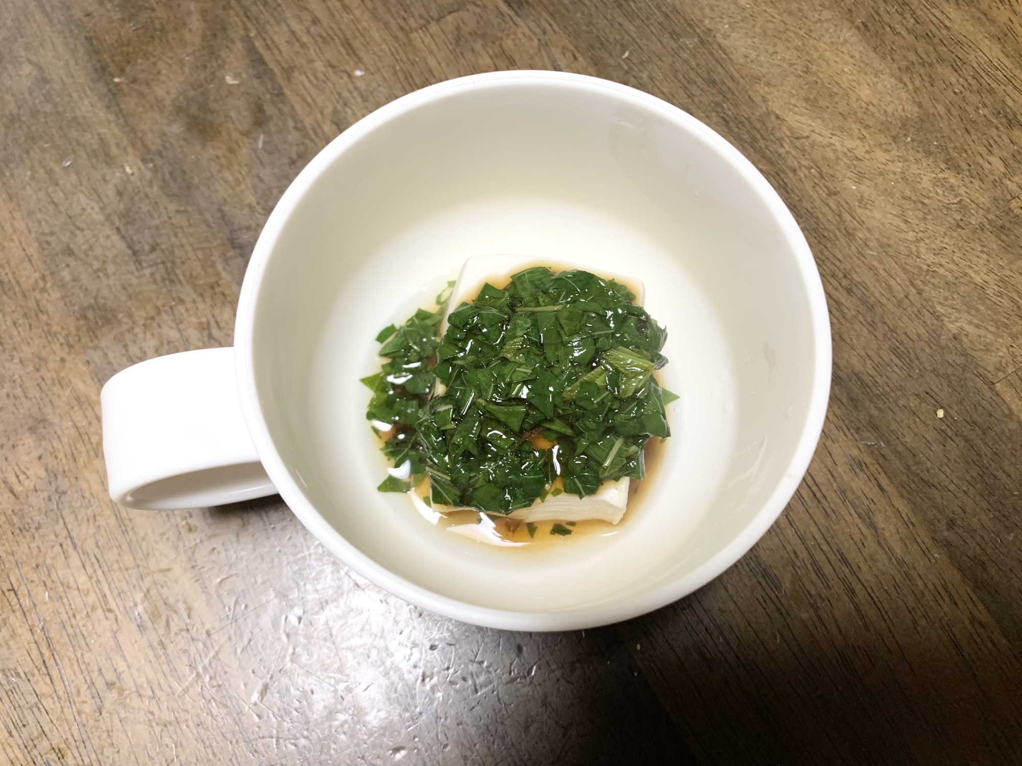 豆腐レシピ　さっぱりモロヘイヤの湯豆腐