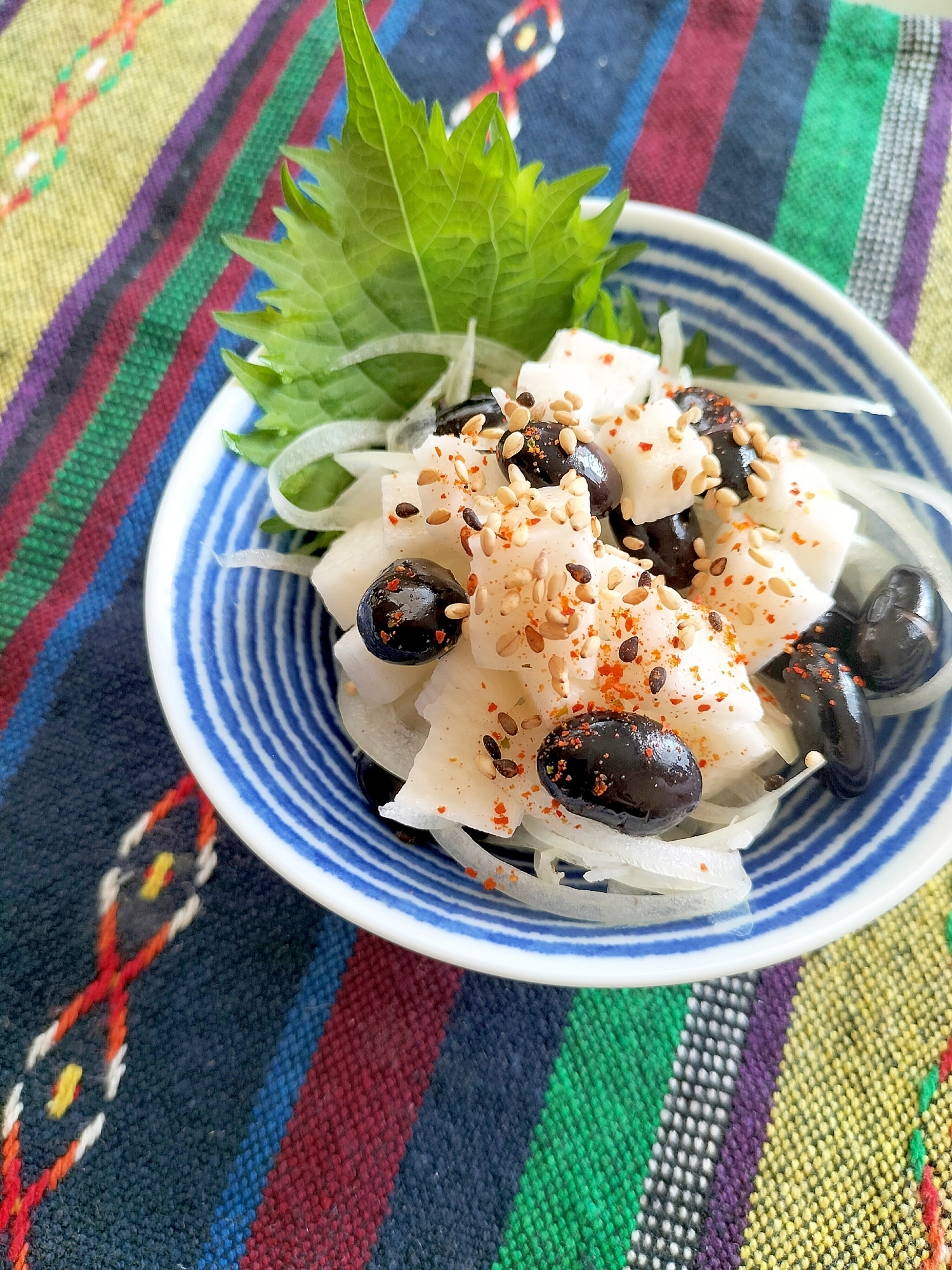 山芋と黒豆のオニオン和え♪