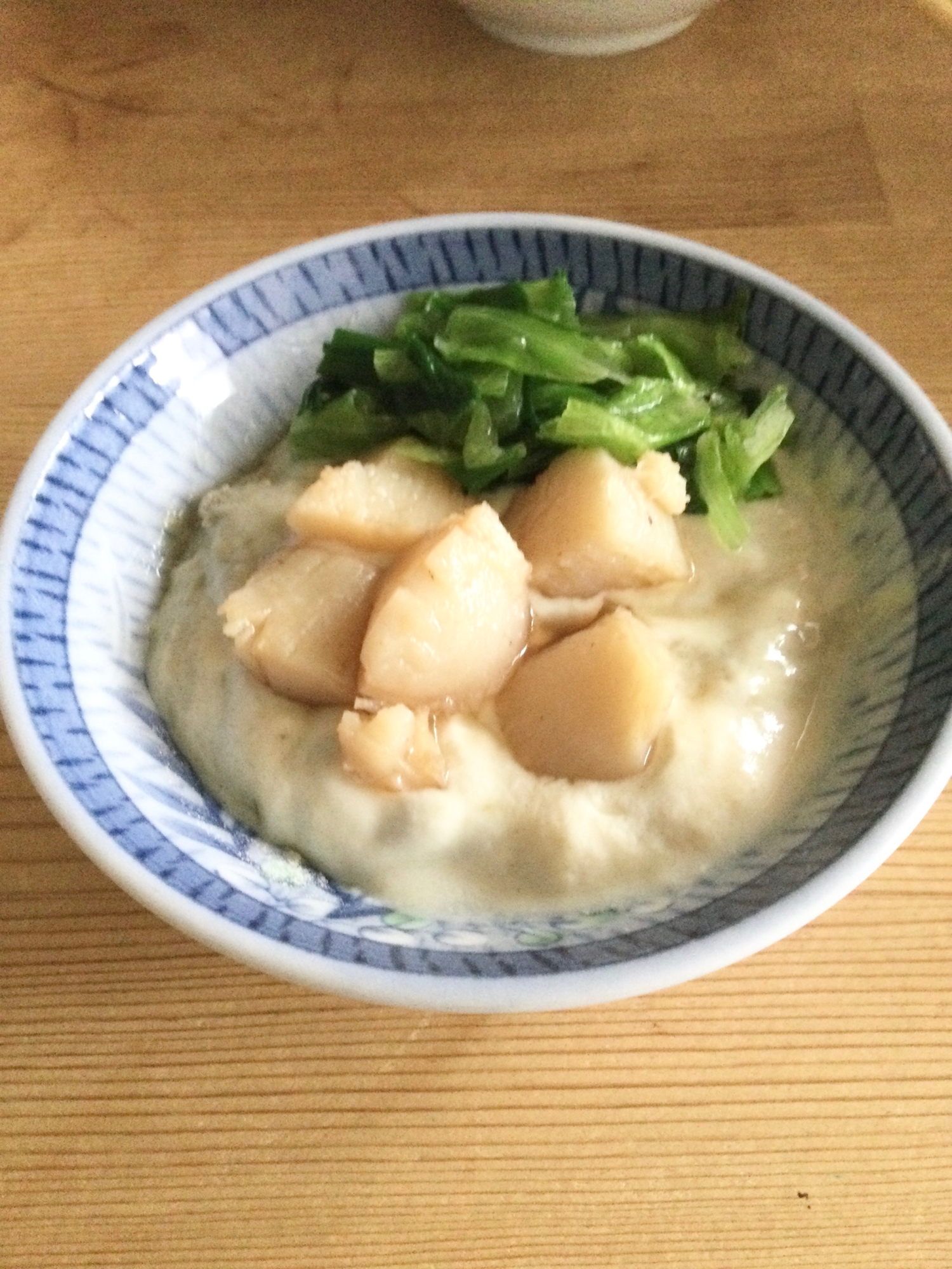 おもてなしに♡ホタテ貝柱野菜乗せきなこヨーグルト♪