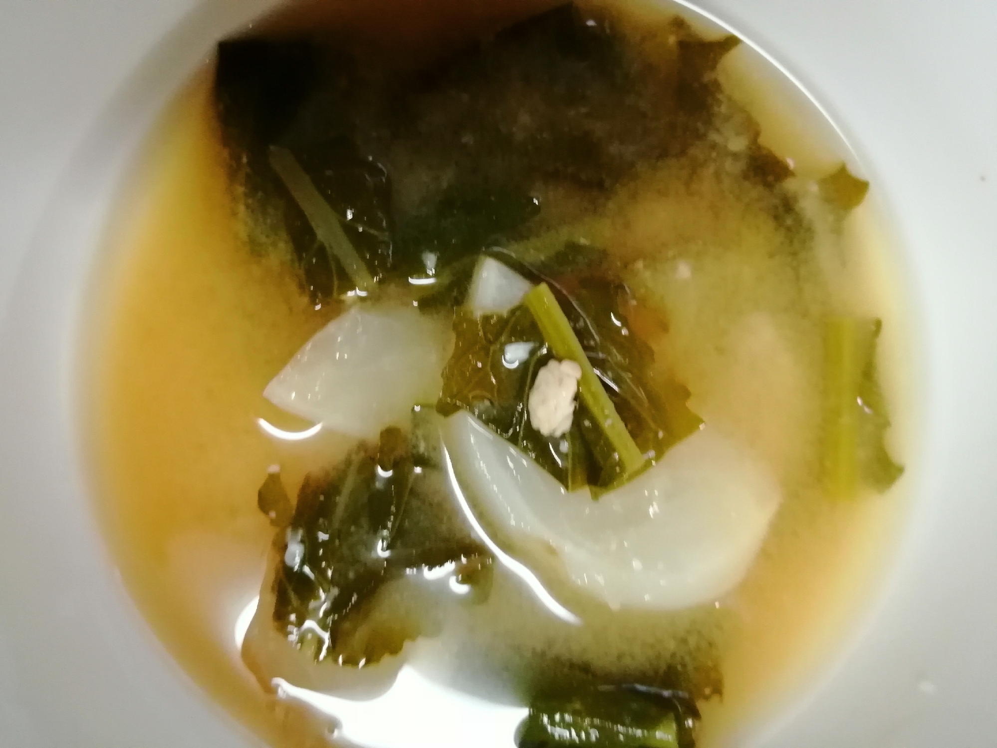 カブと小松菜の味噌汁