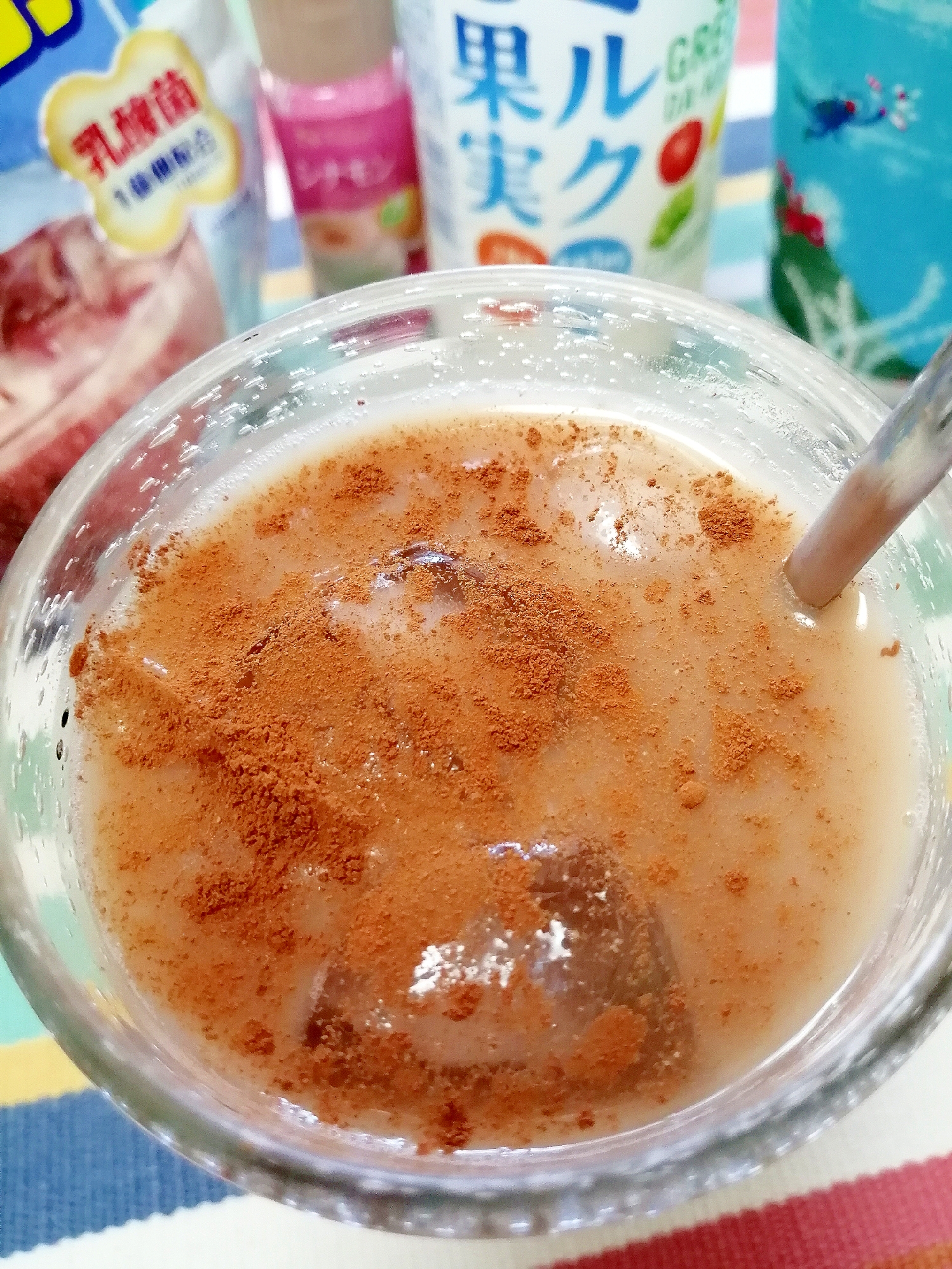 アイス☆ミルクと果実のシナモンカフェモカ♪