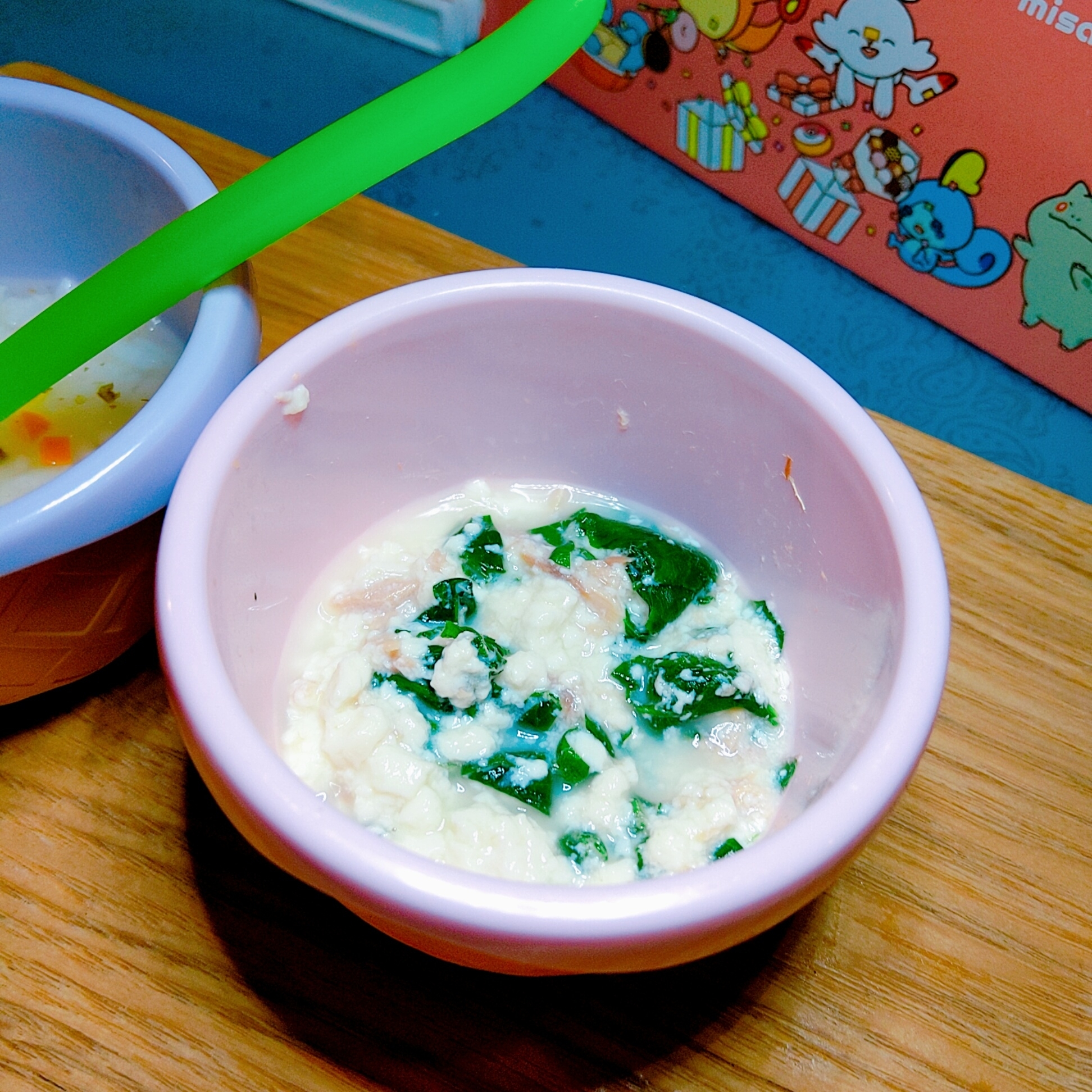 離乳食★豆腐と小松菜とツナのつなつな白和え