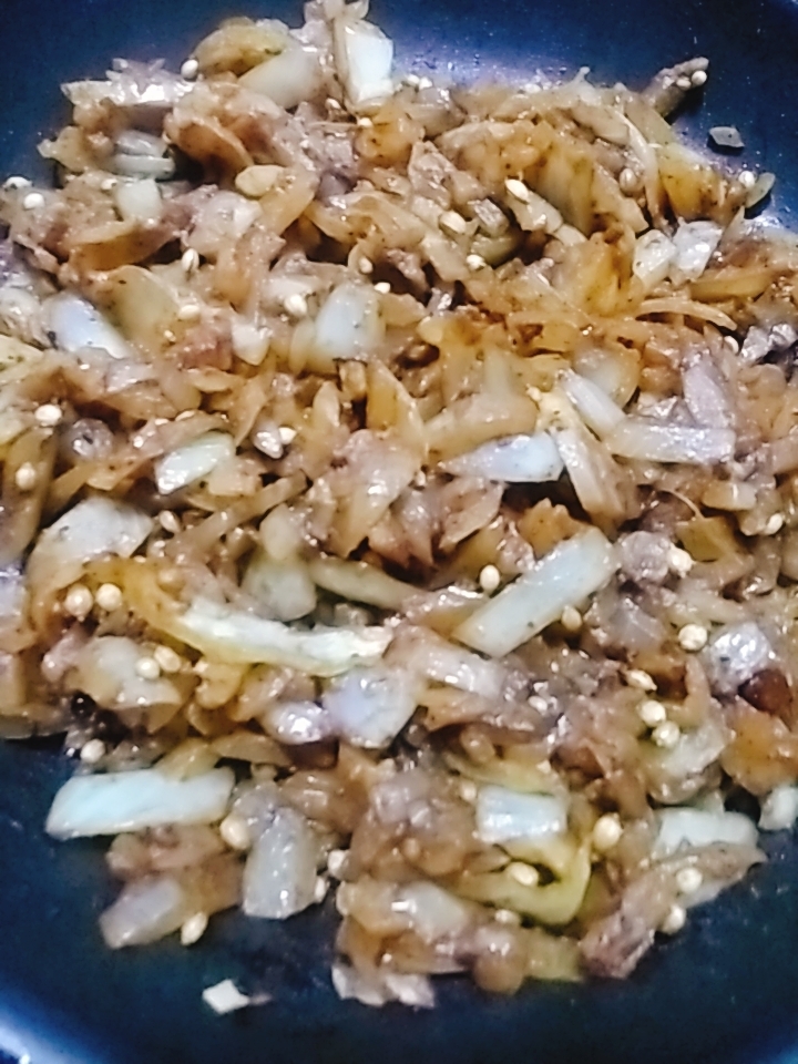 玉葱と豚挽肉のコリアンダー炒め