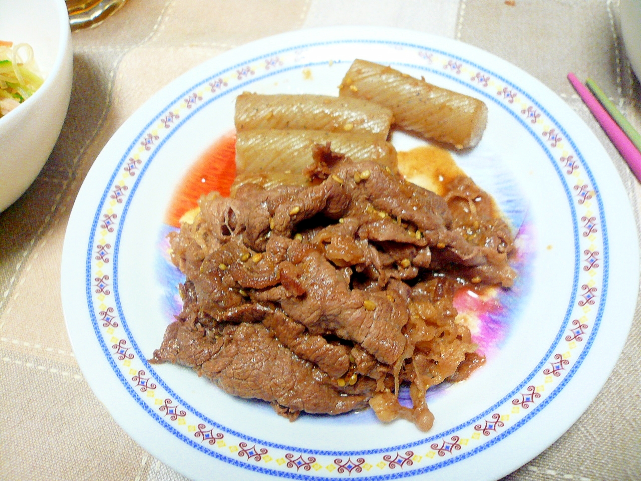 牛肉とコンニャクの炒め物：１０８