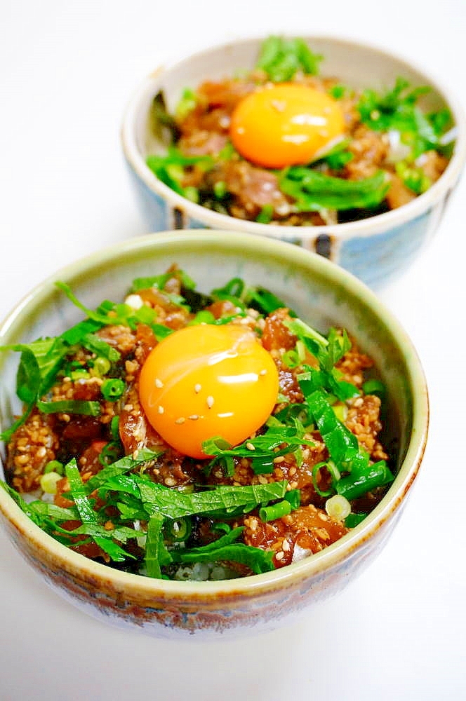 摺り・漬け・乗せるだけで美味！鯵の胡麻だれ漬け丼