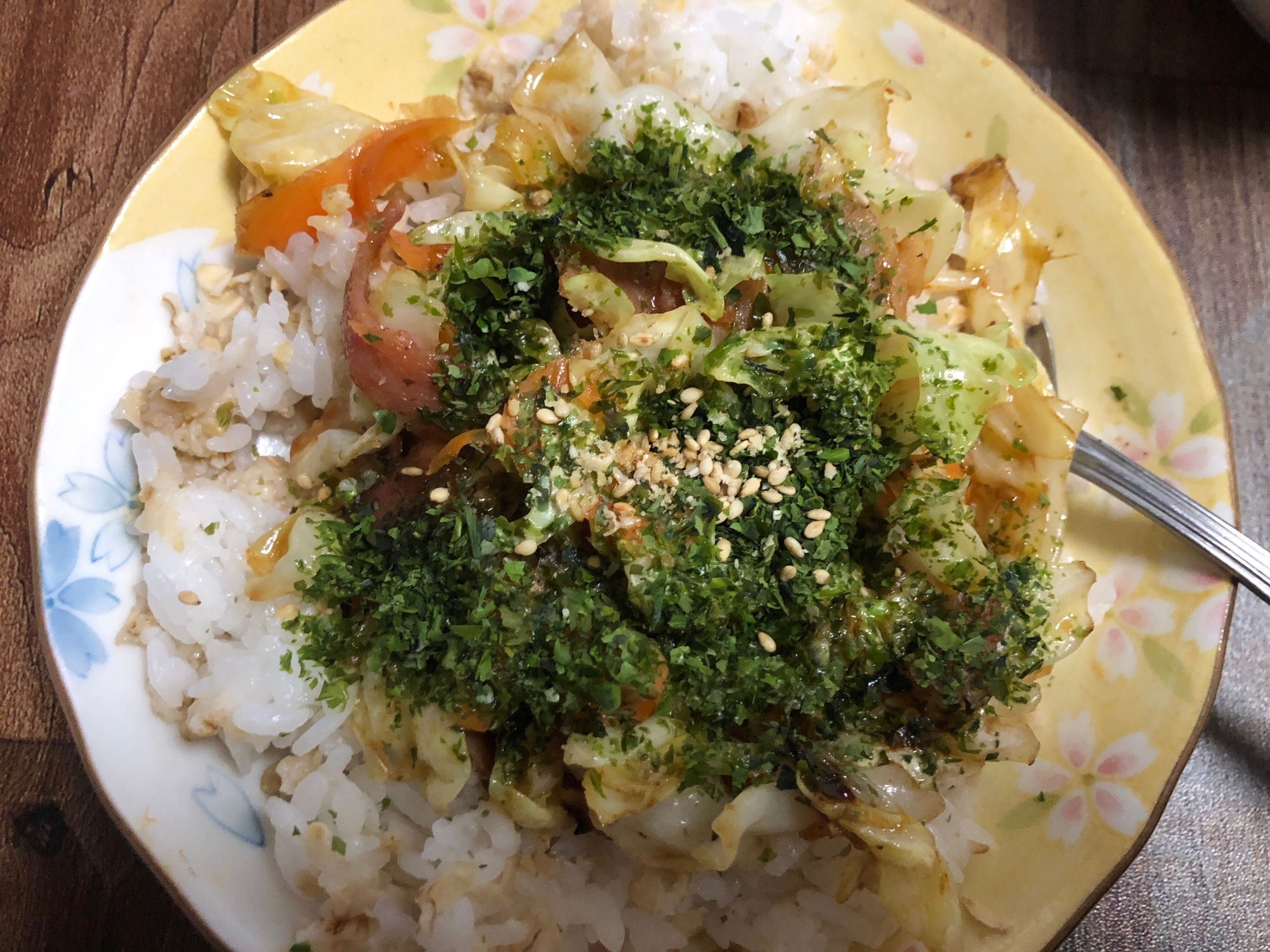 焼肉風味♪野菜炒め丼♪