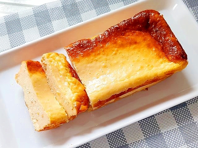 混ぜて焼くだけ！しっとり濃厚なバスクチーズケーキ♪
