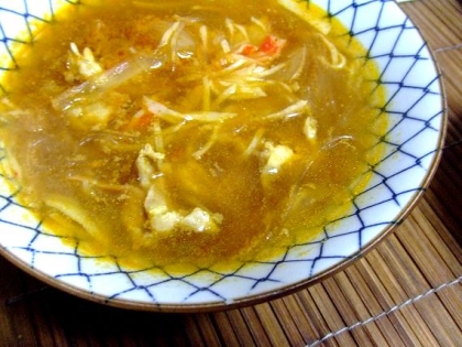 ご飯と一緒にいただきました♡
カレーの風味に癒されます（*^^*）
丼1杯いただきました♪