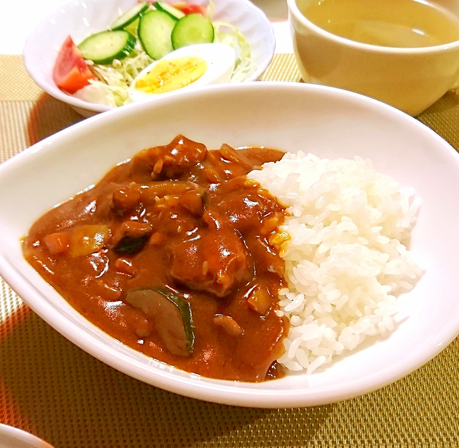 ズッキーニとチキンのカレーライス