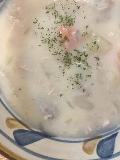 鶏もも肉の豆乳シチュー