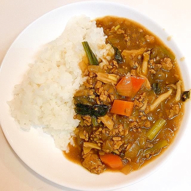 ひき肉と行者にんにくのパワーチャージカレーライス