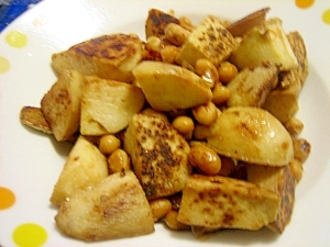 大豆と里芋の炒め物