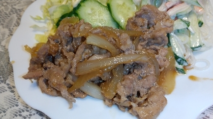 出汁醤油と生姜チューブで簡単！豚の生姜焼き風に♪
