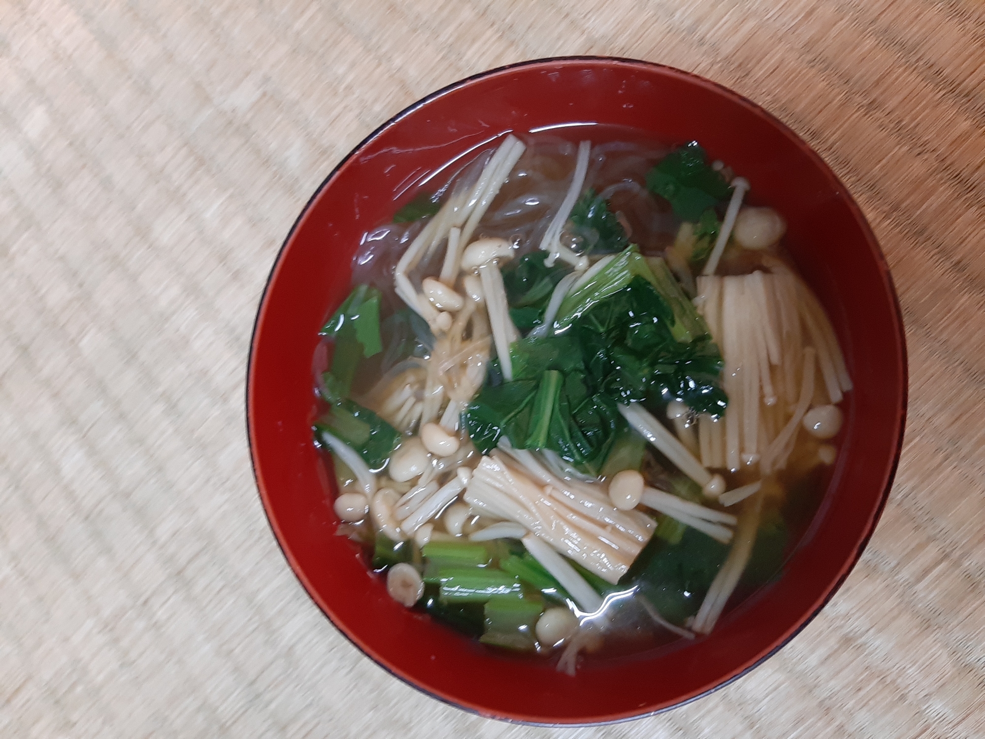 小松菜　えのき　春雨　中華スープ