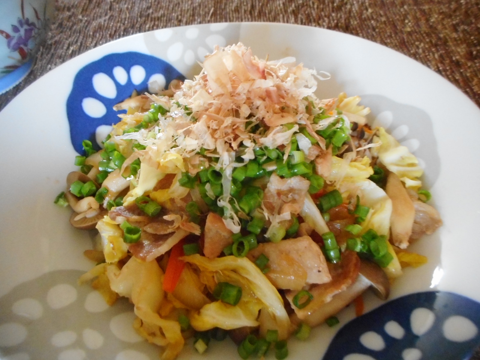 豚肉とキャベツの生姜焼うどん