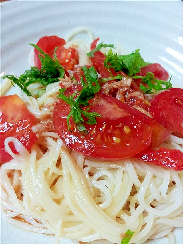 ツナとトマトのぶっかけ麺