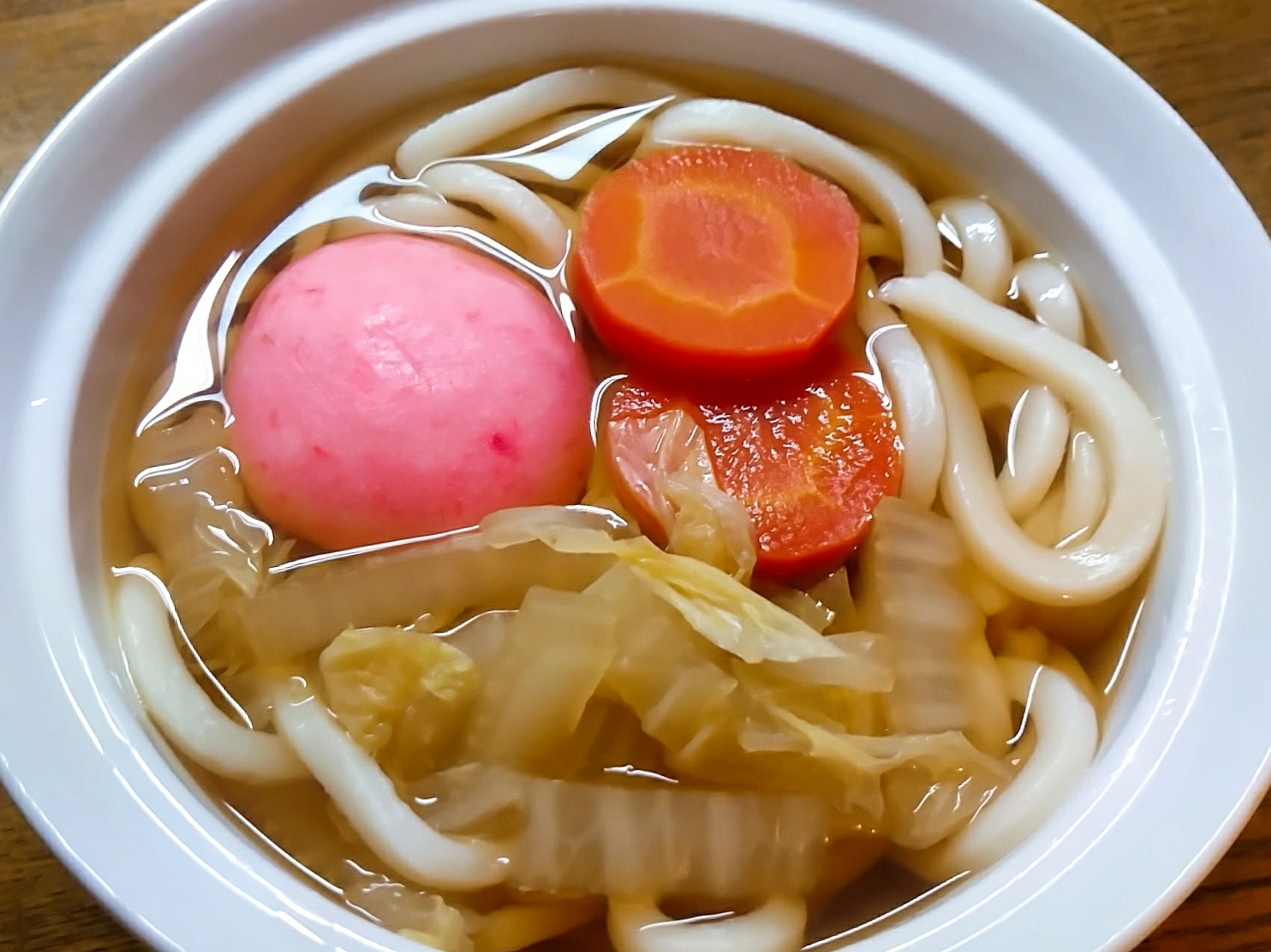 赤いお餅で年明けうどん