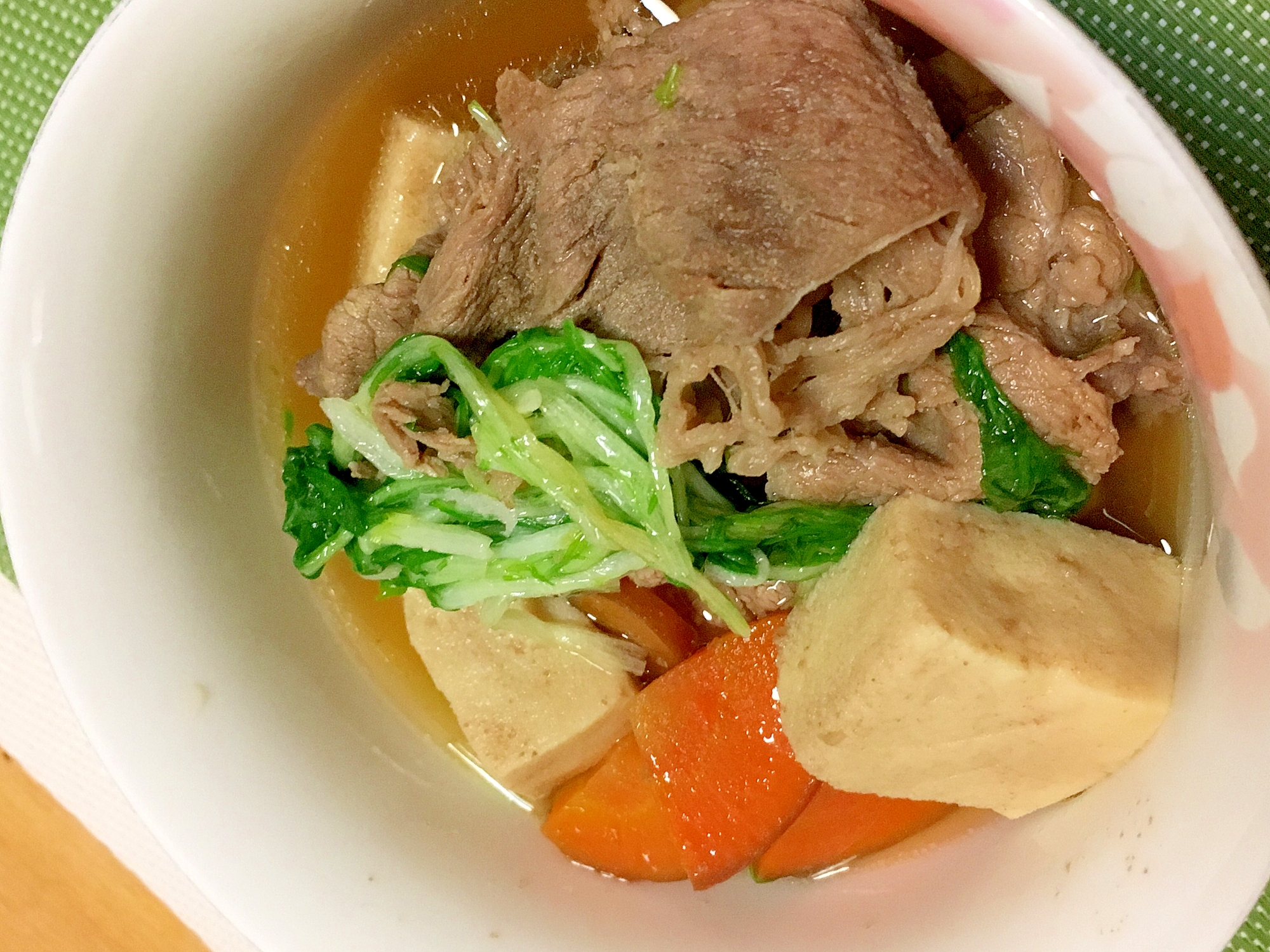 牛肉と高野豆腐のジュワッとスープ