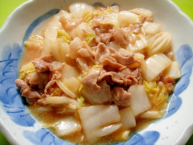 白菜と豚肉の和風炒め