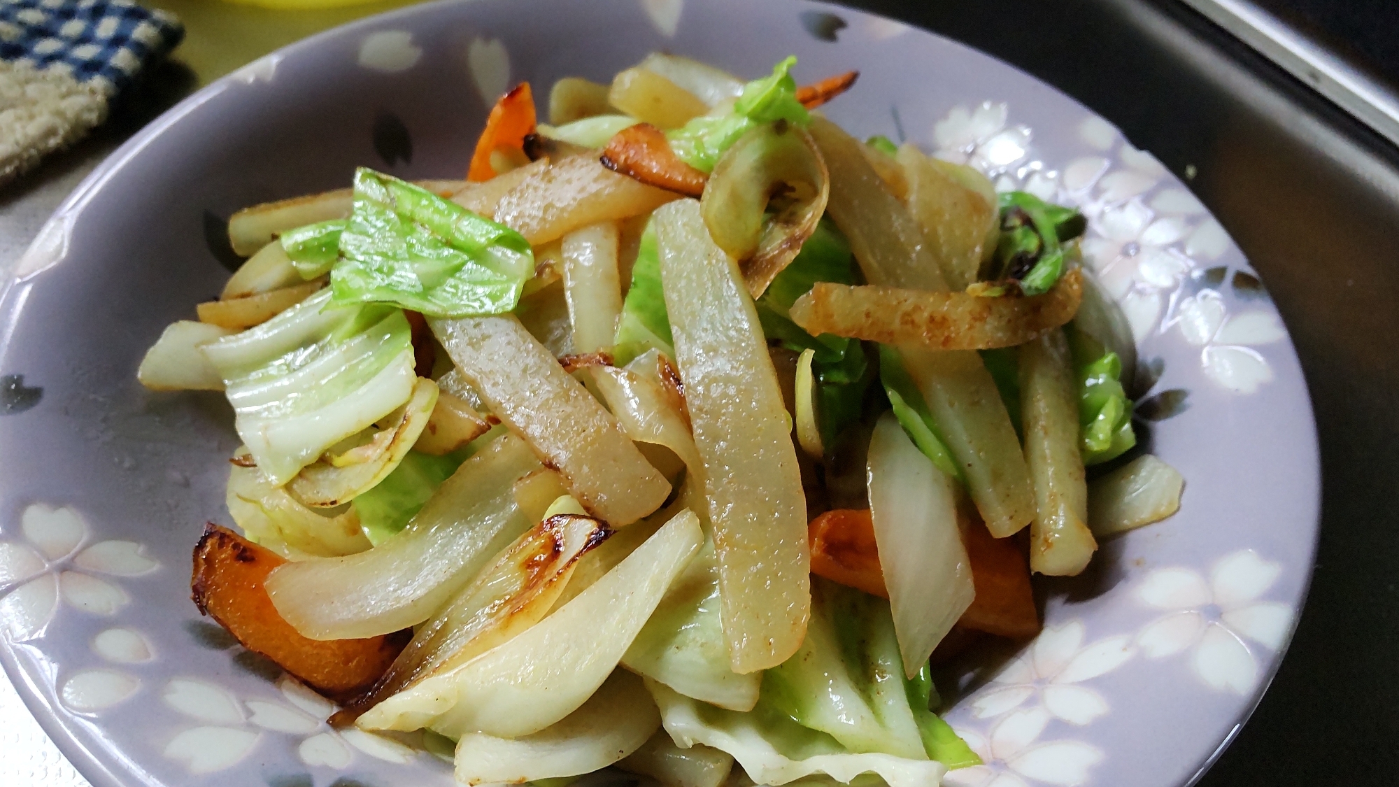 こんにゃくのだし野菜炒め