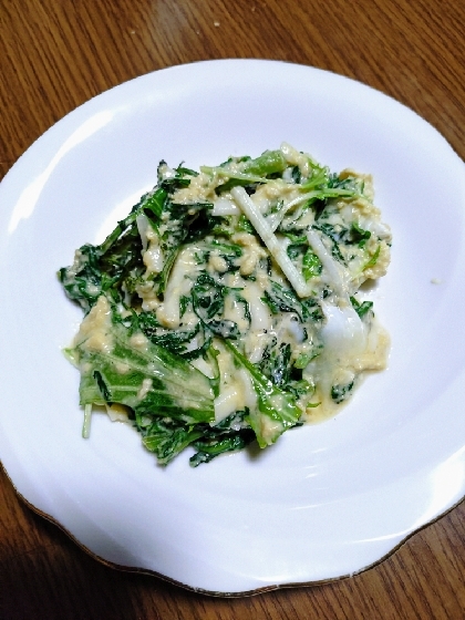 ほうれん草ととろけるチーズの卵炒め