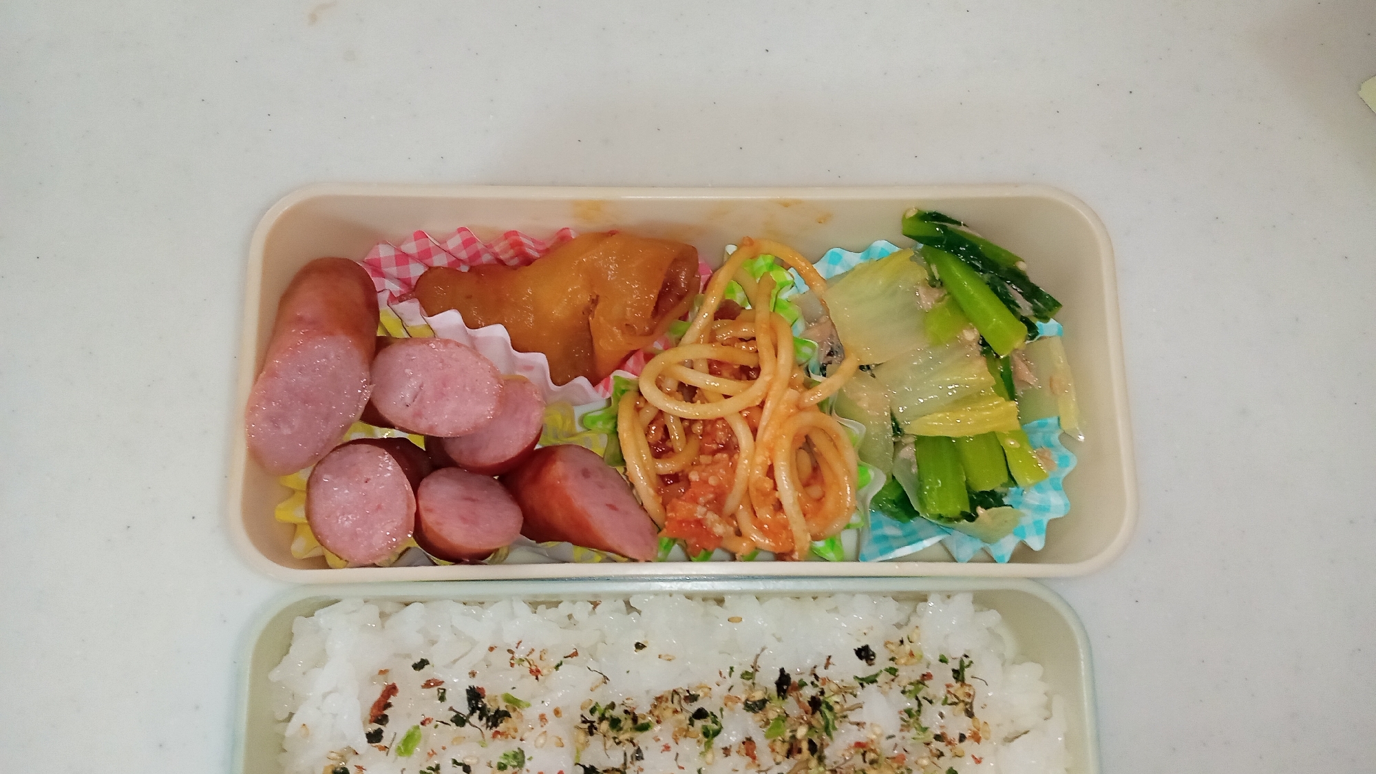 ある日のお弁当☆白菜と小松菜のツナ和え