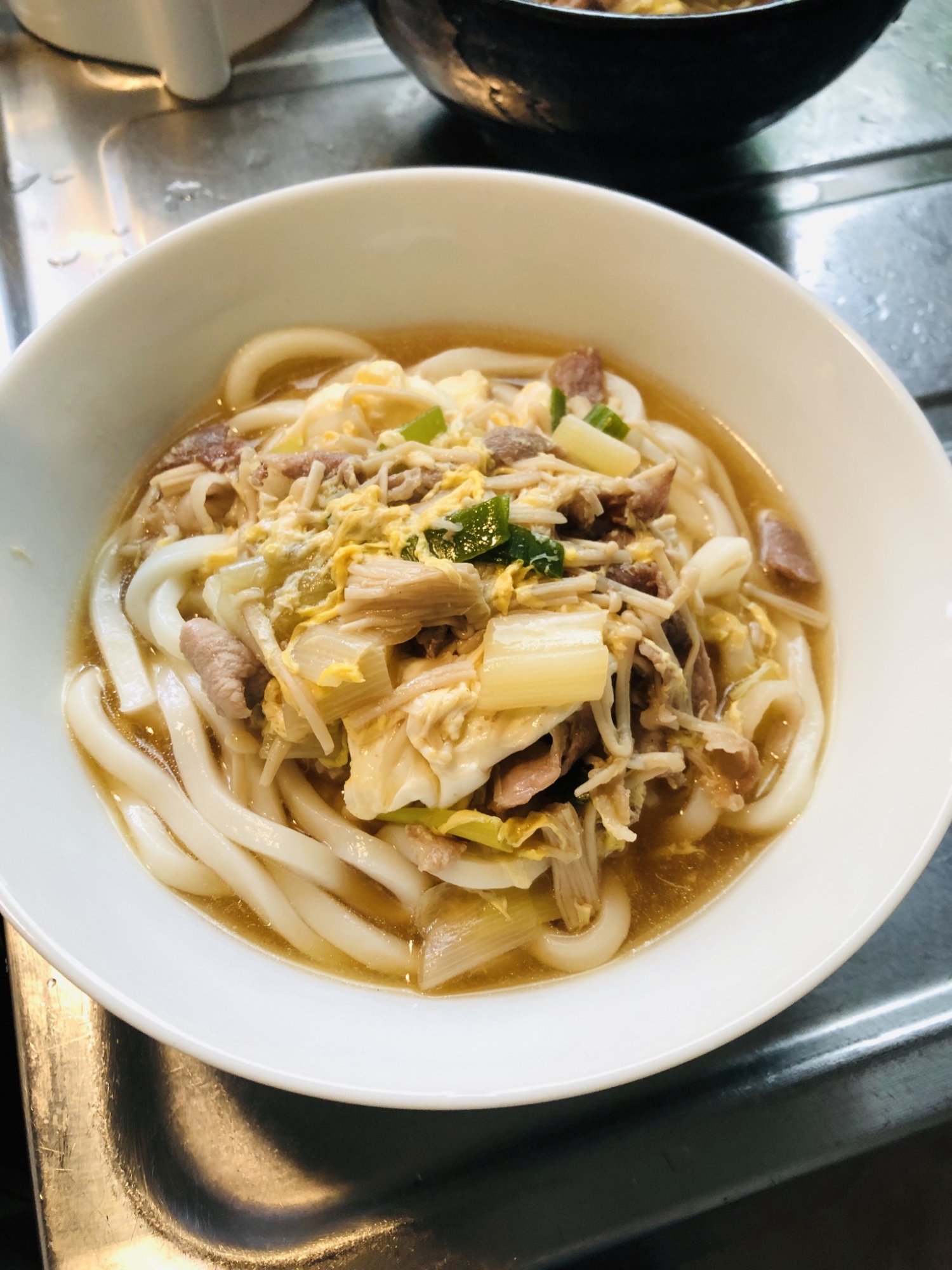 豚肉とあまりの野菜で☆とろりたまごうどん♡