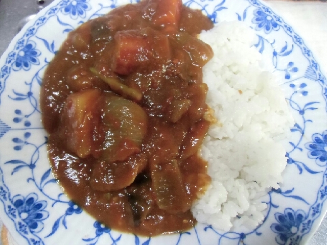 ヘルシー！ノンオイルトマトカレー♪