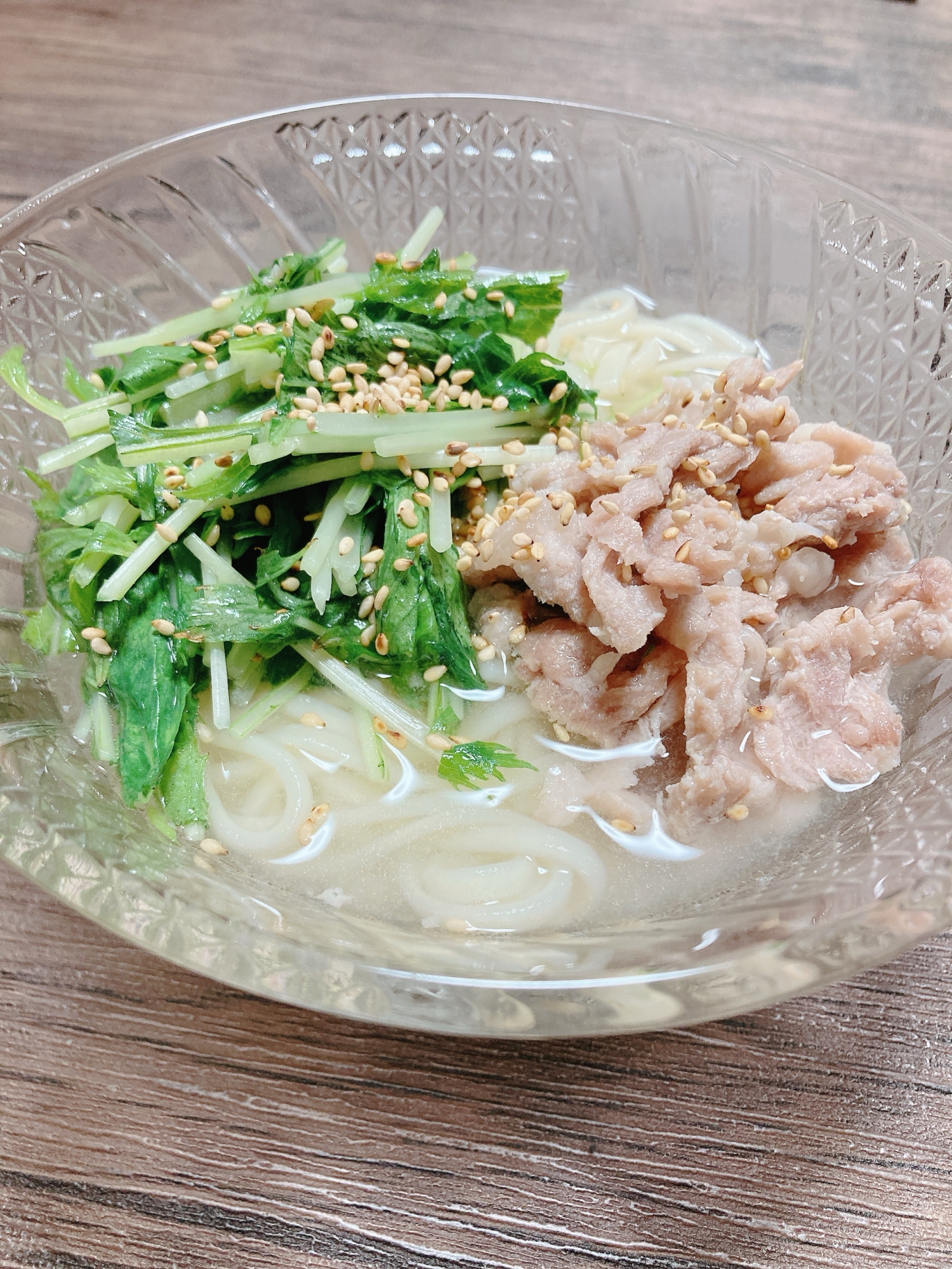 水菜と豚肉のハリハリおうどん