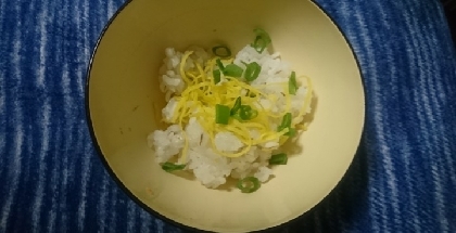 錦糸卵とネギの寿司酢かけご飯