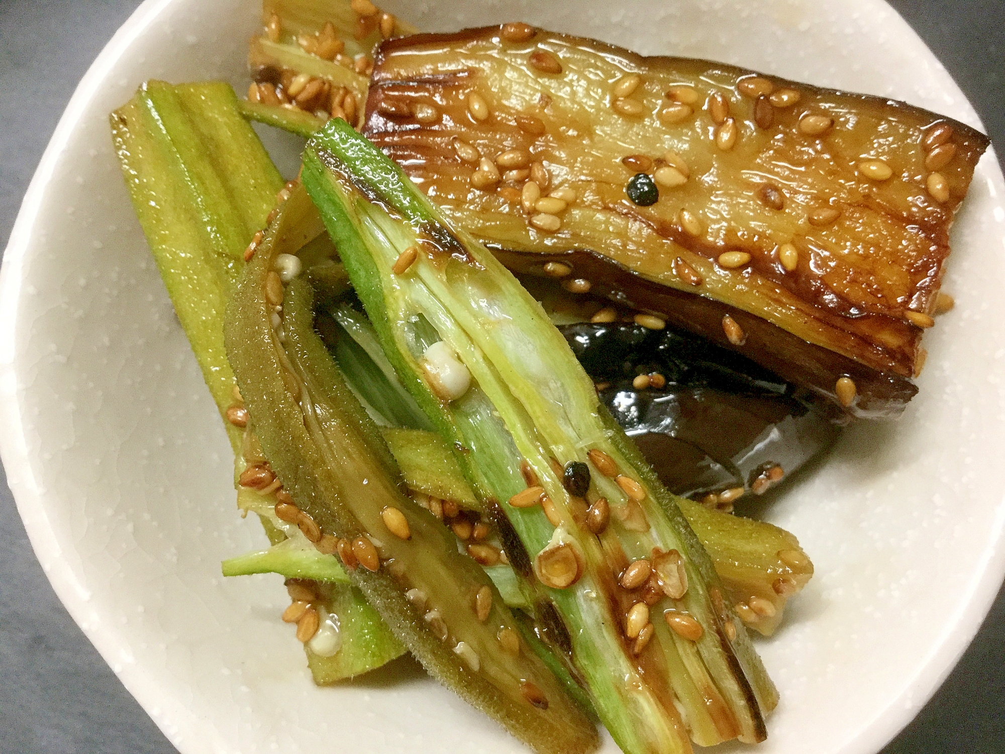 長なすとおくらの焼きびたし レシピ 作り方 By こまあや 楽天レシピ