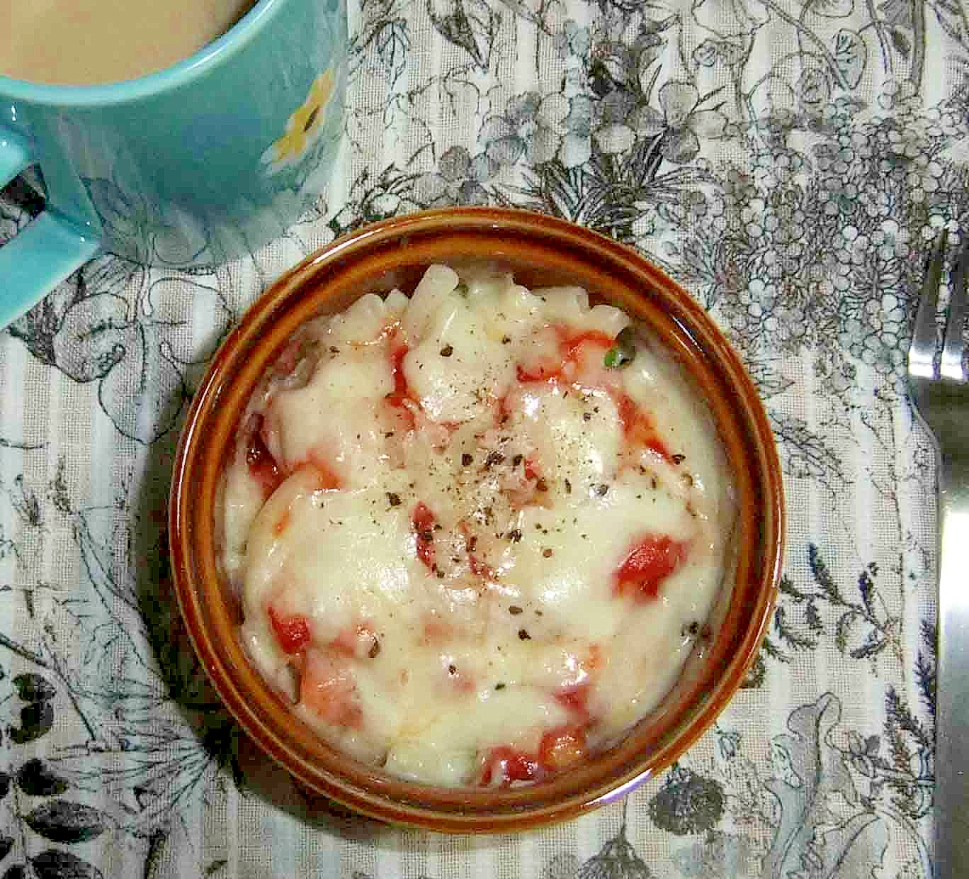 ショートパスタ　レンジでチーズ焼き