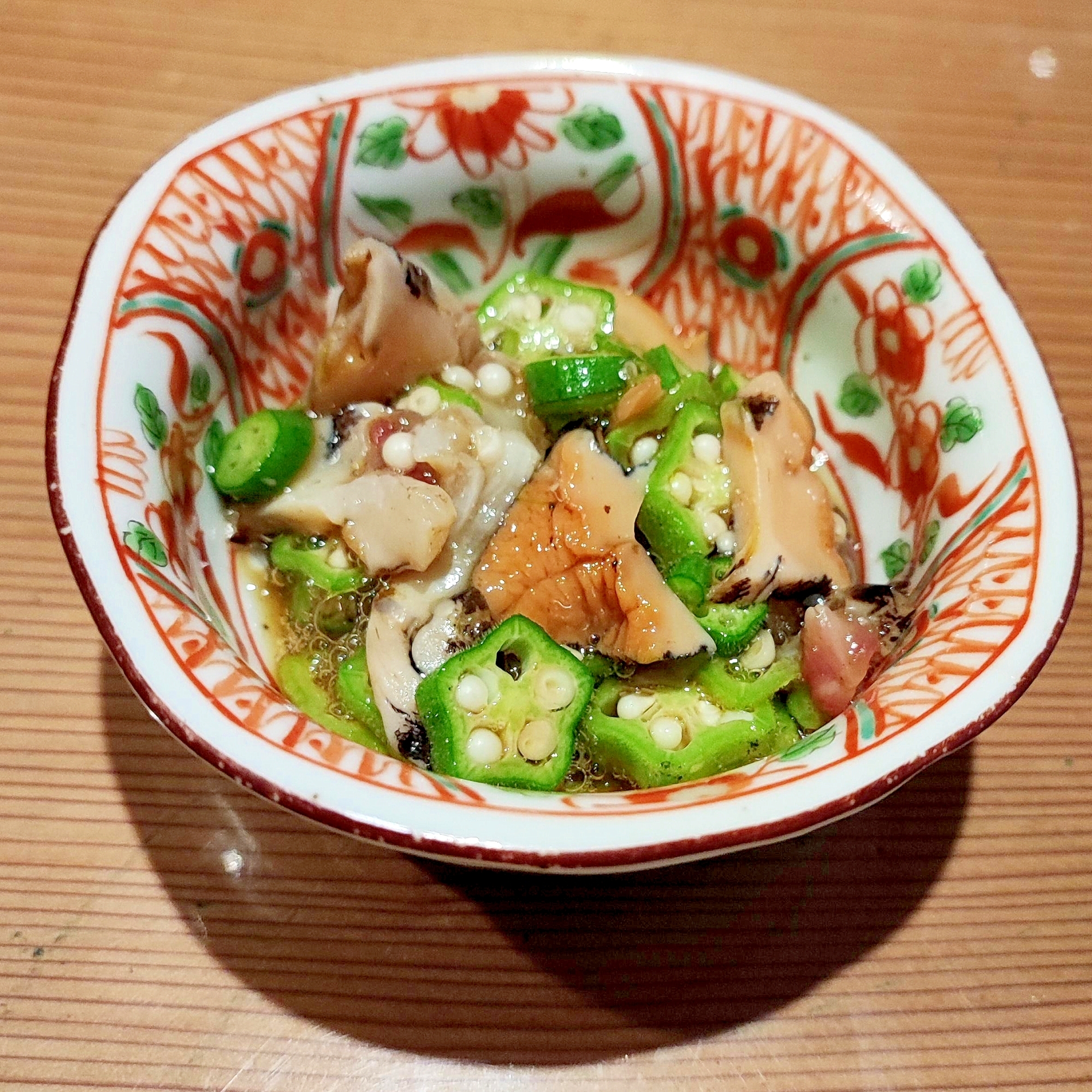 オクラとサザエの和え物