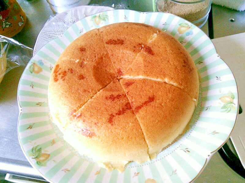 簡単ヘルシー★もちもち炊飯器で豆腐チーズケーキ★