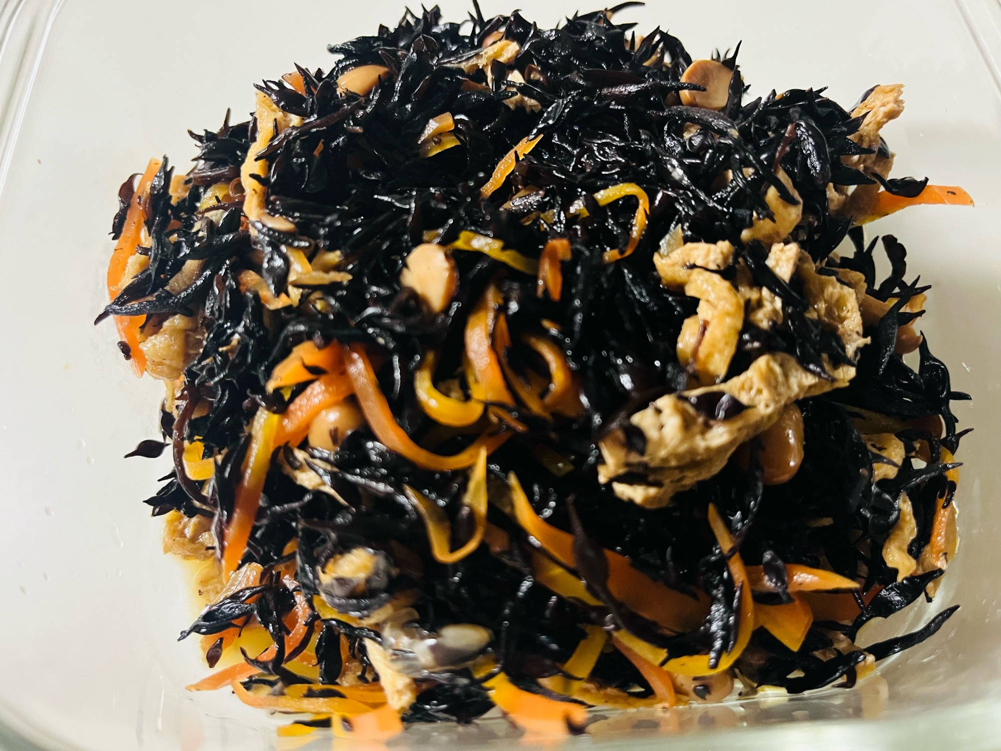 節分豆の残りで·͜·ᰔᩚひじきの煮物