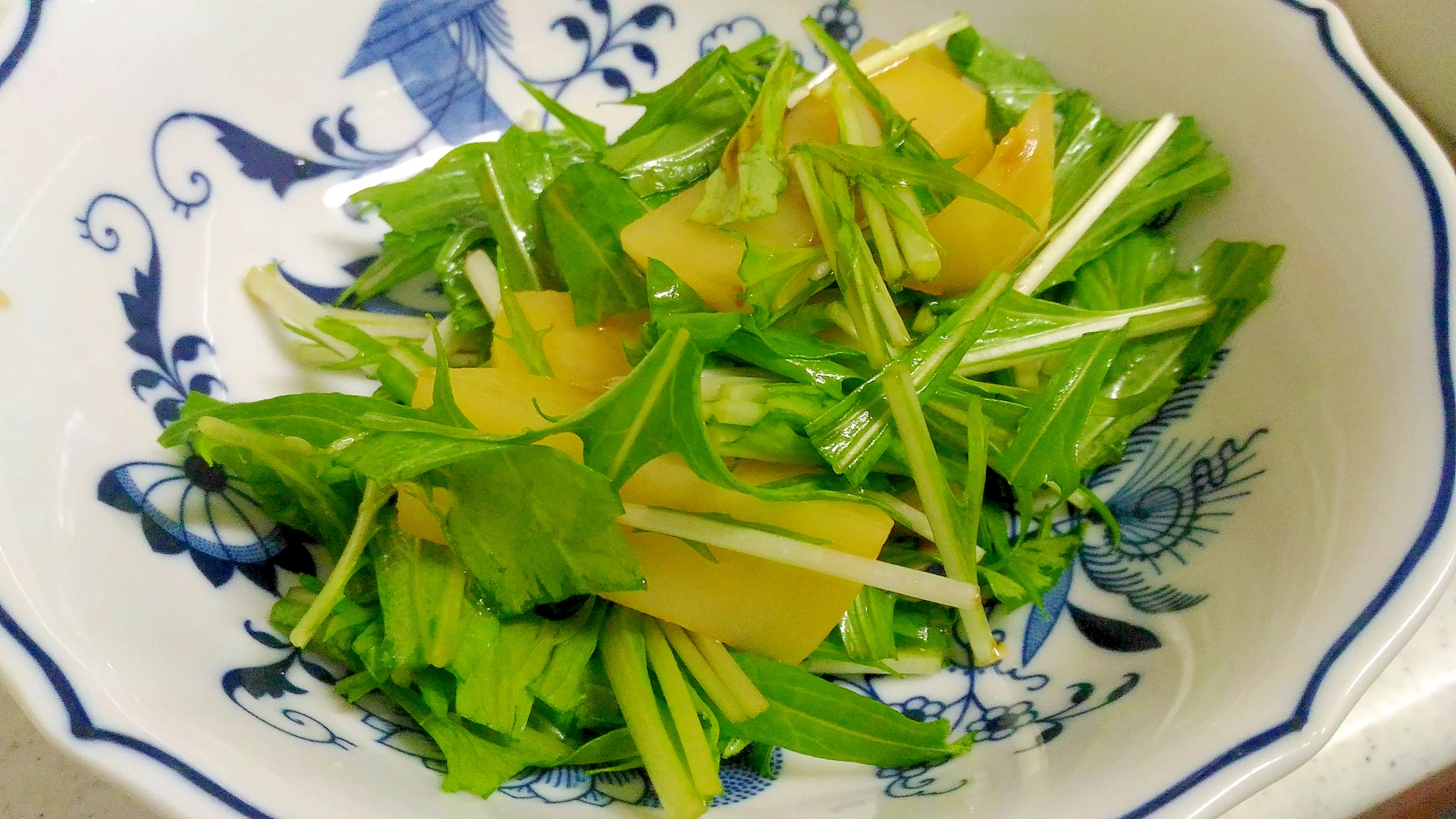 水菜とじゃがいもの中華風サラダ