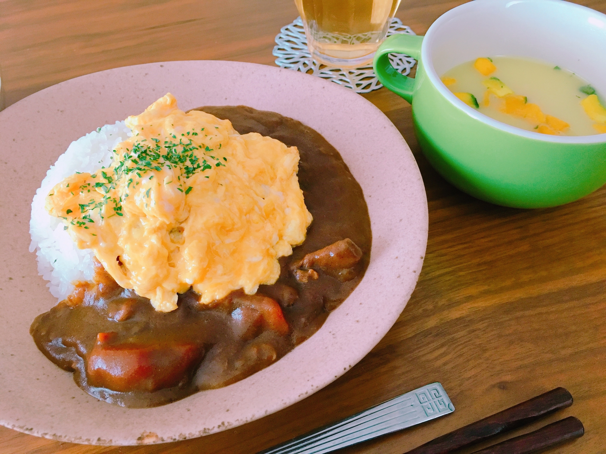 カレーアレンジ！ふわふわ卵のオムカレー ＊