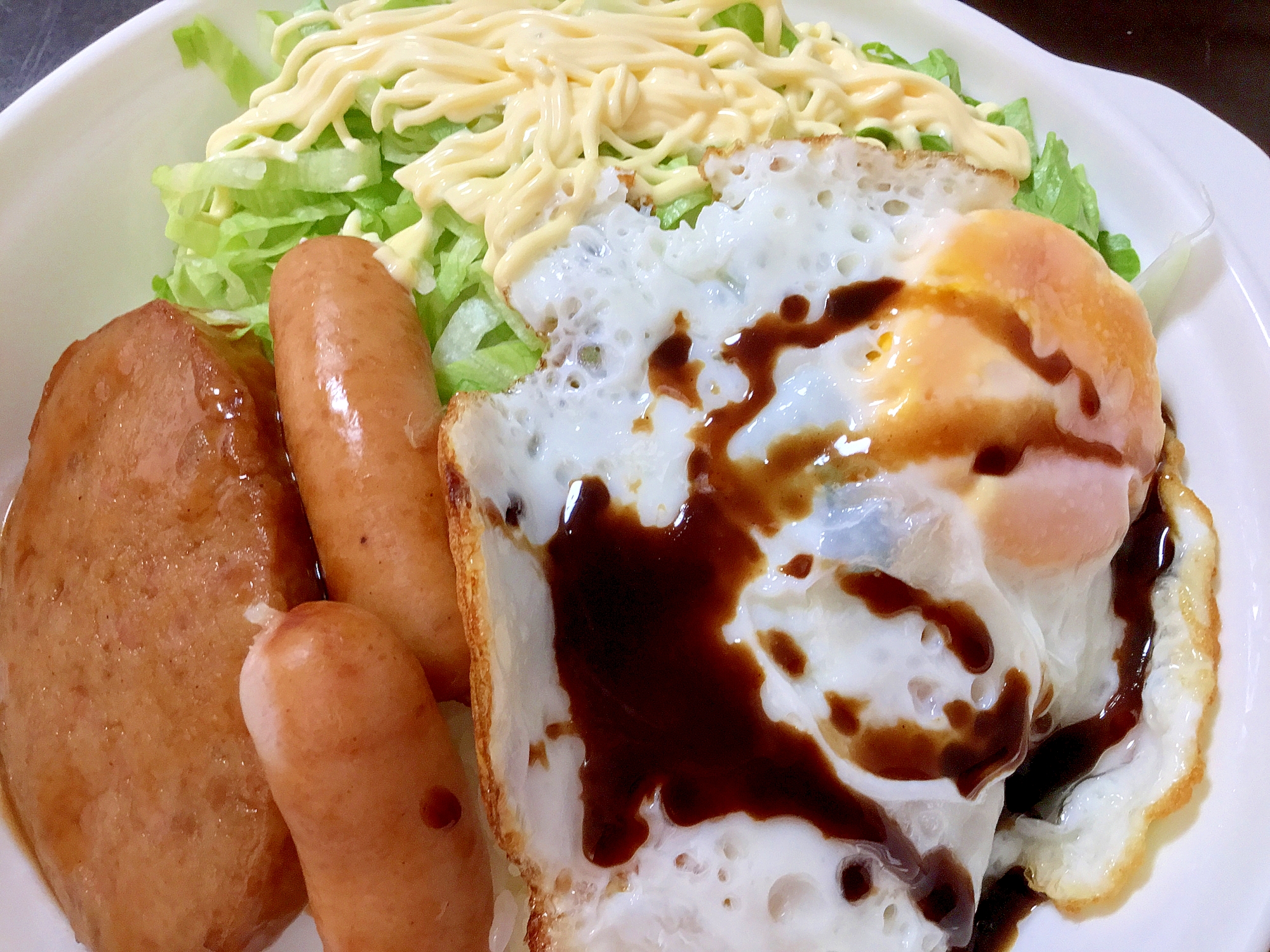 激安！チキンハンバーグでロコモコ丼