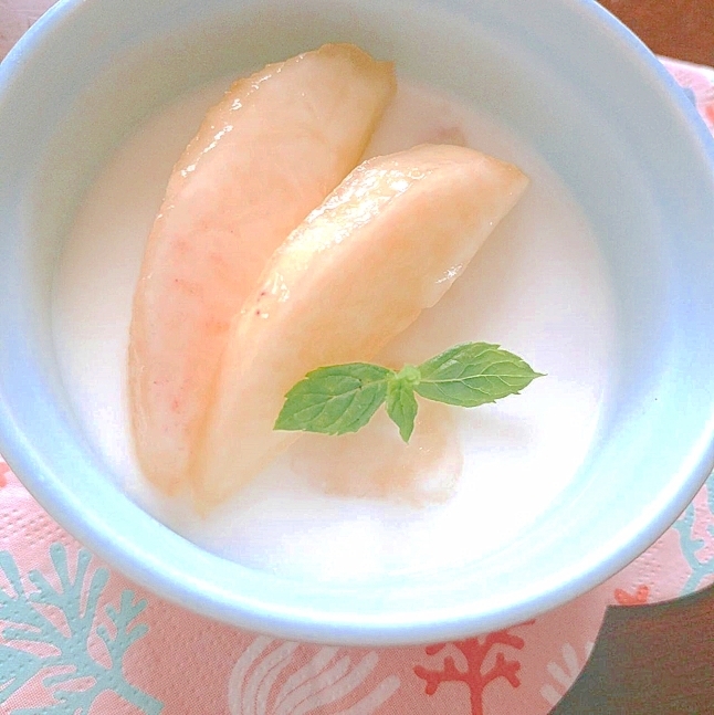 管理栄養士考案☆桃のヨーグルトゼリー