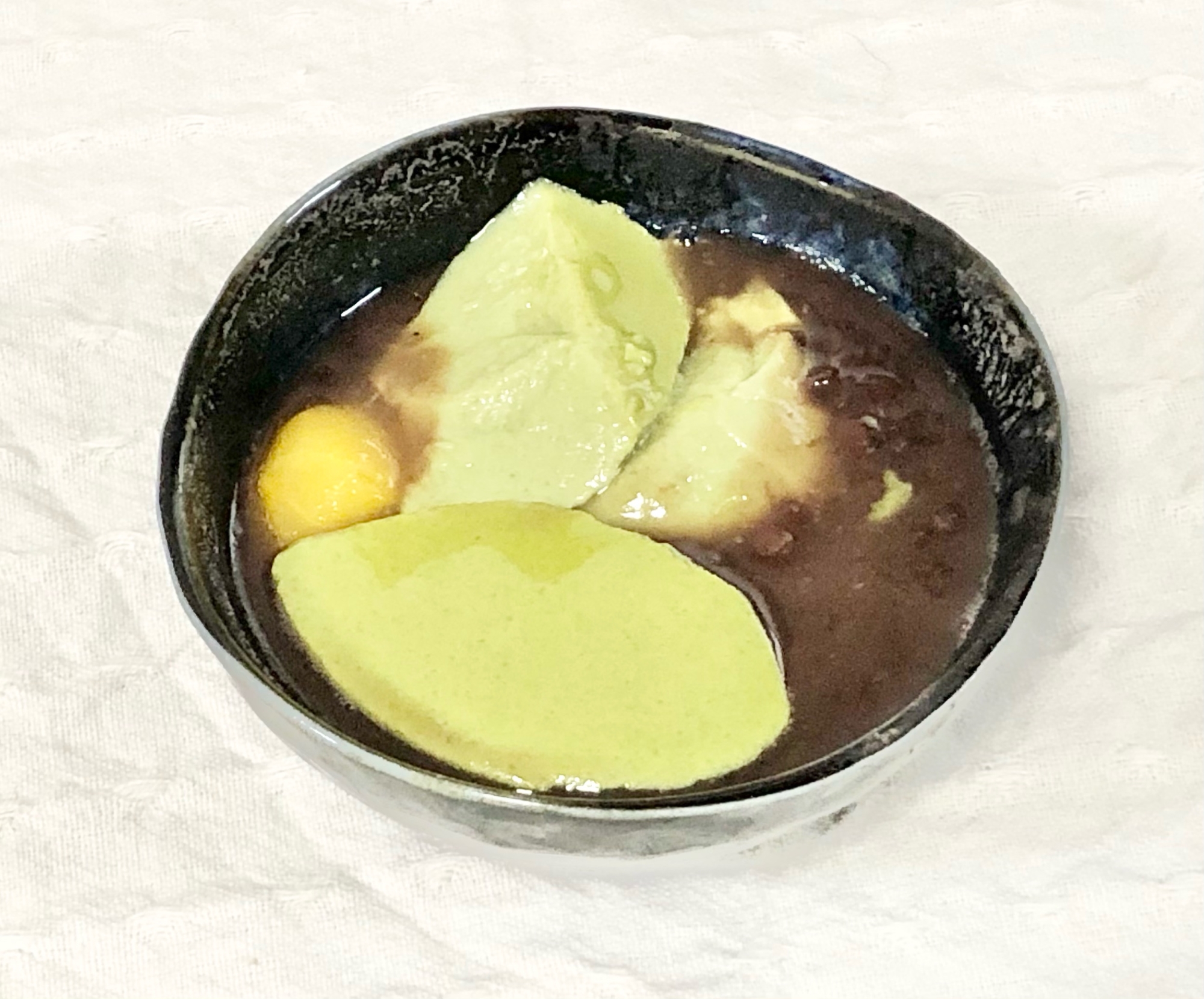 簡単⭐抹茶プリンと栗の甘露煮入りぜんざい